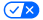 Blue and white pill icon with checkmark